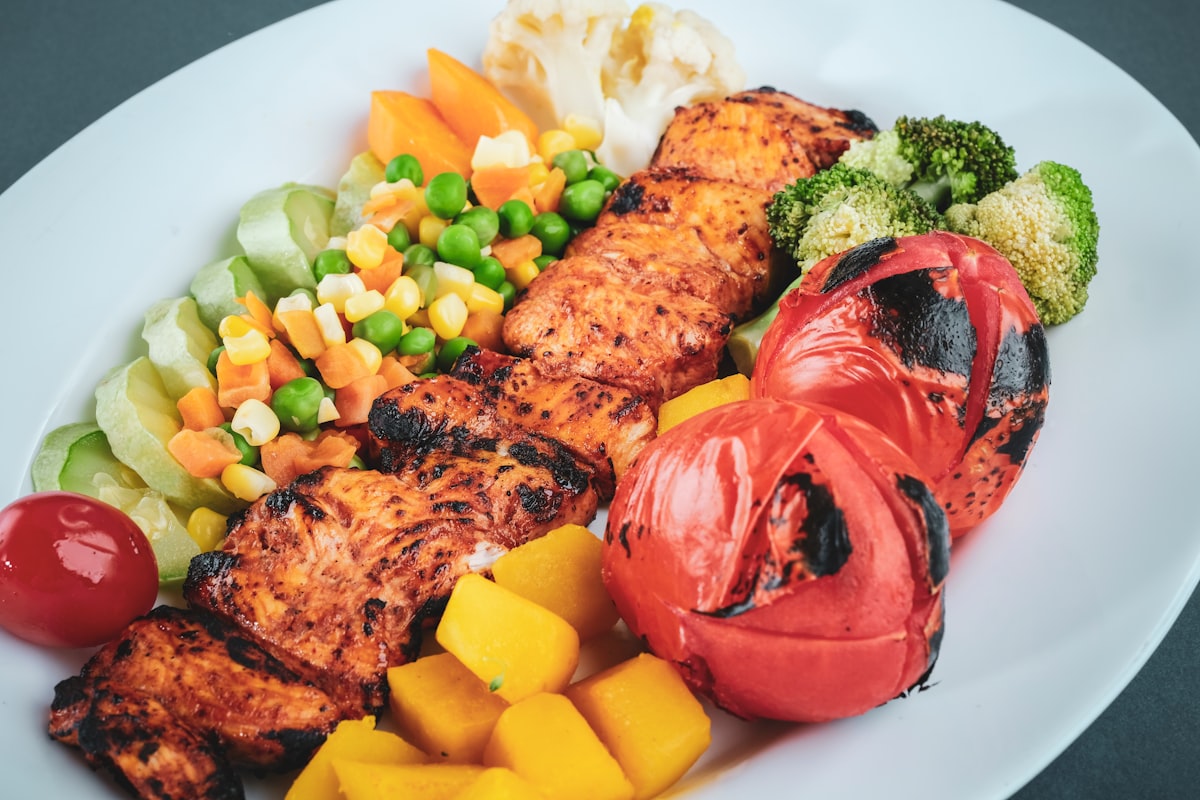 Wrap sayuran dengan daging tanpa lemak
